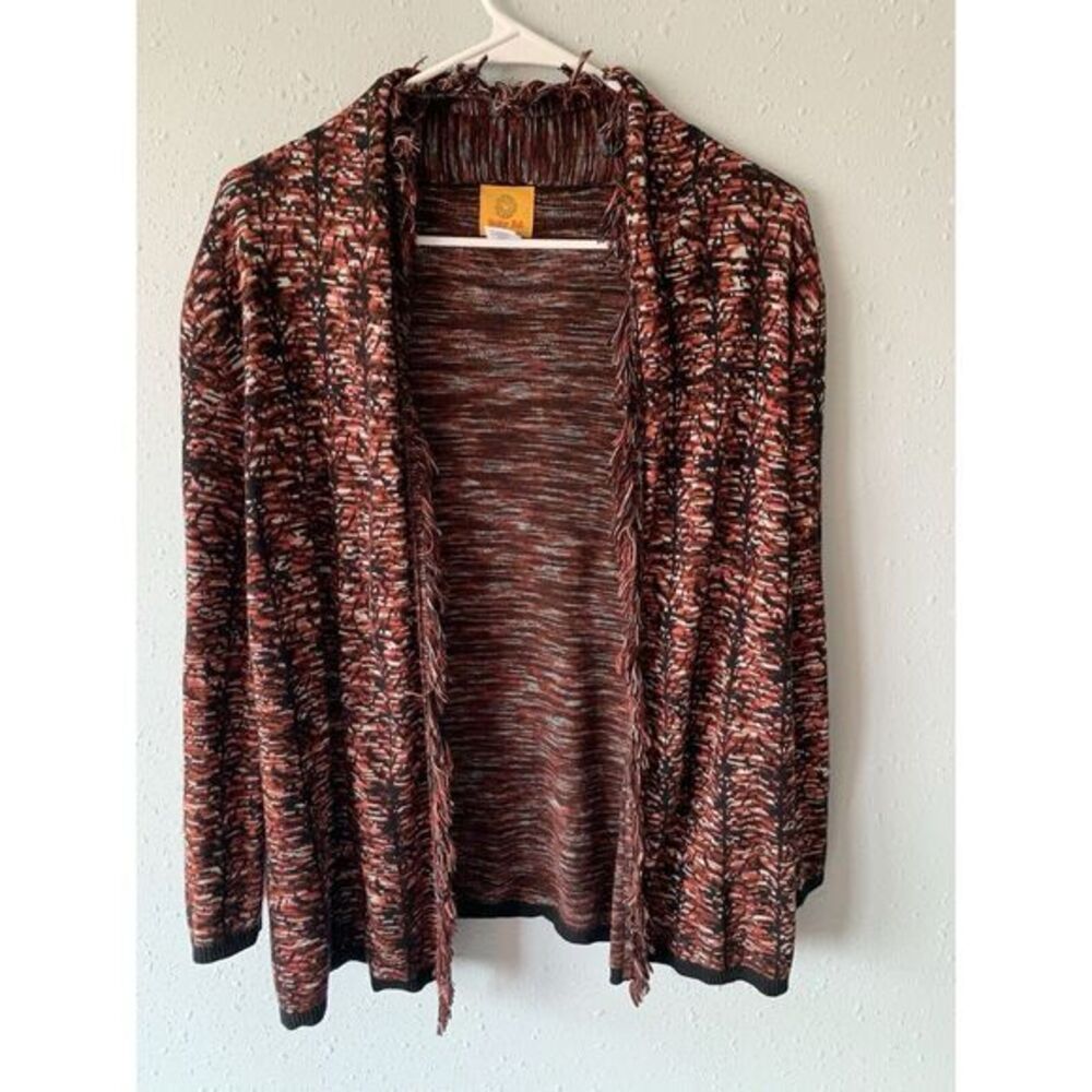 Ruby Rd. Medium Women's Cardigan Sweater With‎ Fringe